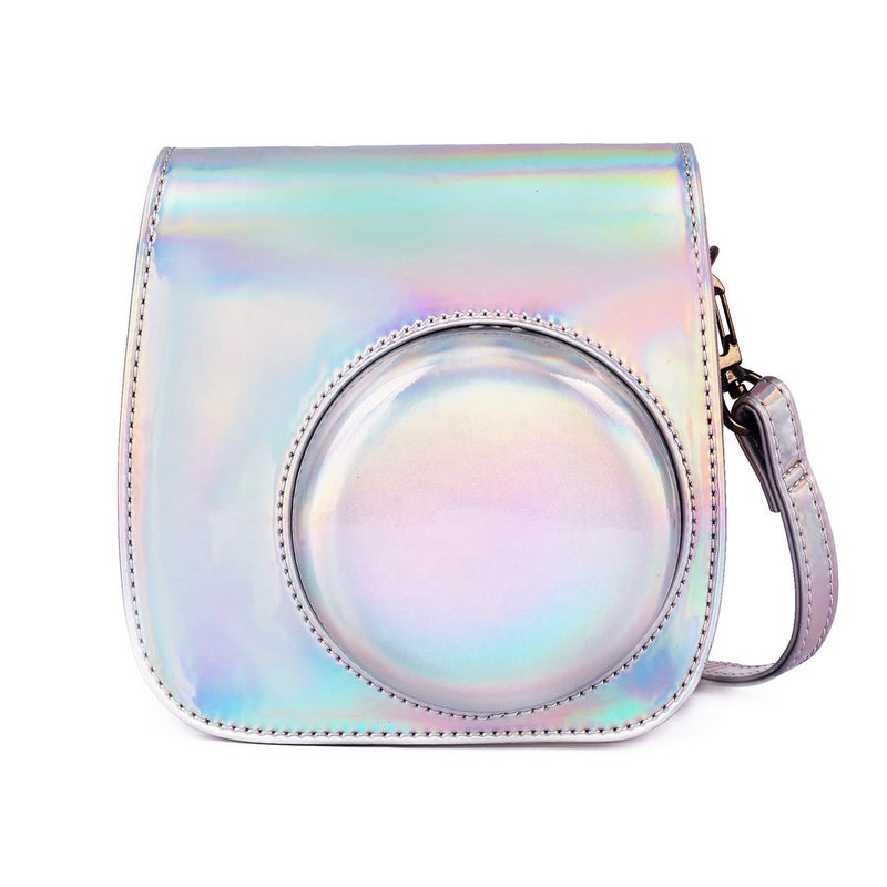 Phetium Instant mini 12 Camera Protective Case Compatible with Instax Mini 12 11,PU Leather Bag with Pocket and Adjustable Shoulder Strap (Magic Silver) - Image 1